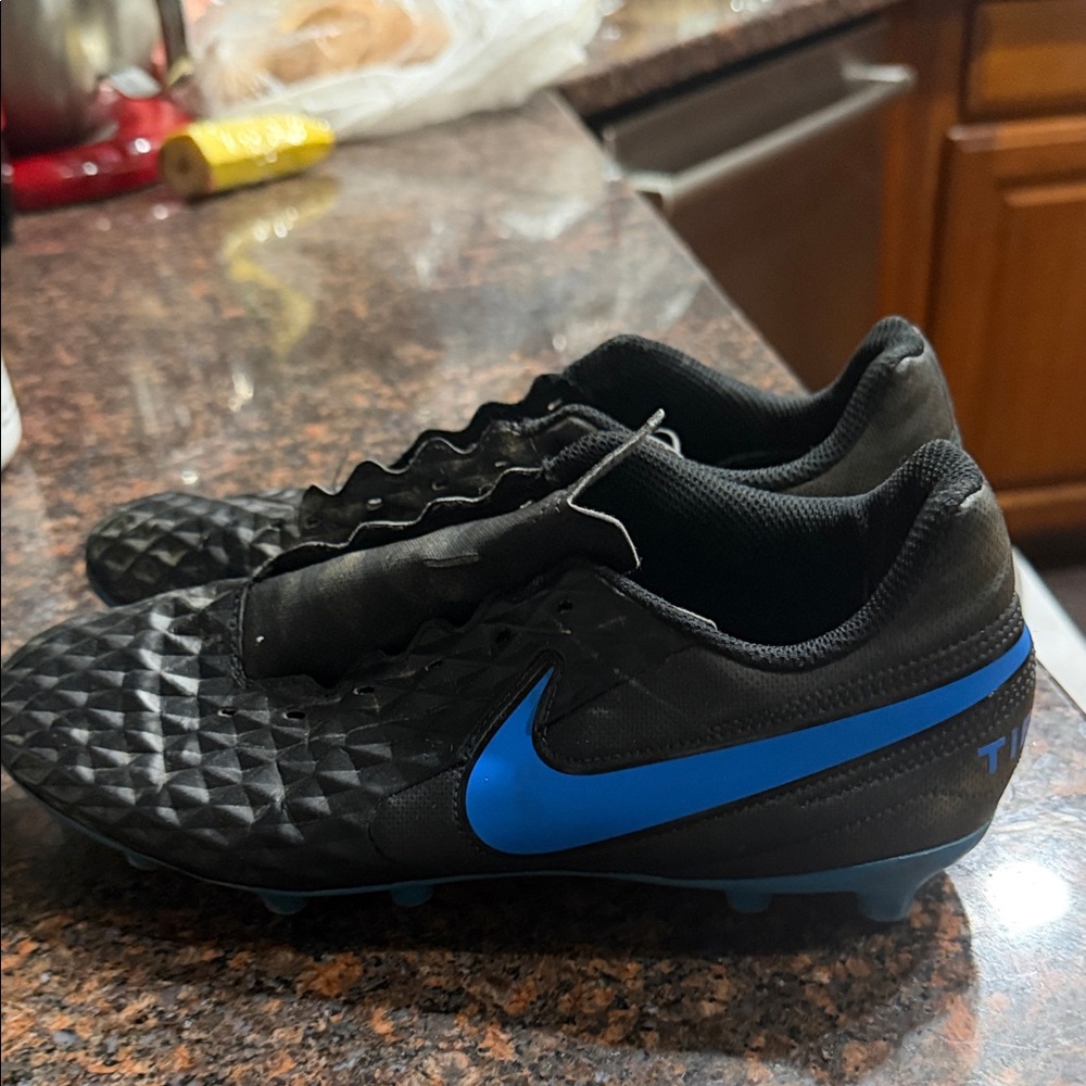 Nike Black and Blue Athletic Cleats